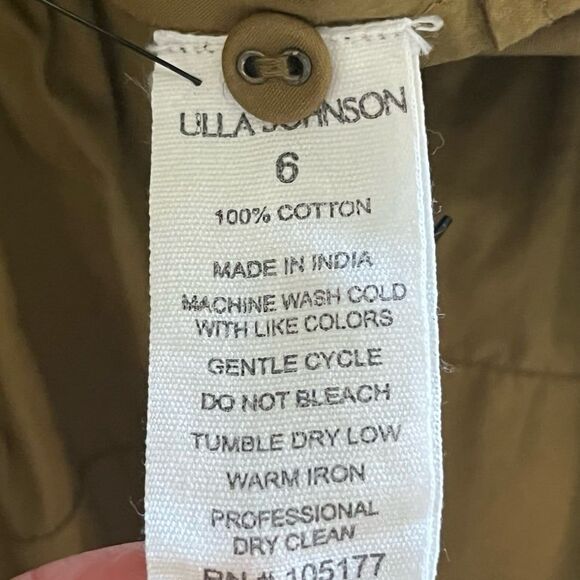 Ulla Johnson Rosa Puff-Sleeve Poplin Mini Dress in Willow Size 6 - Picture 12 of 12